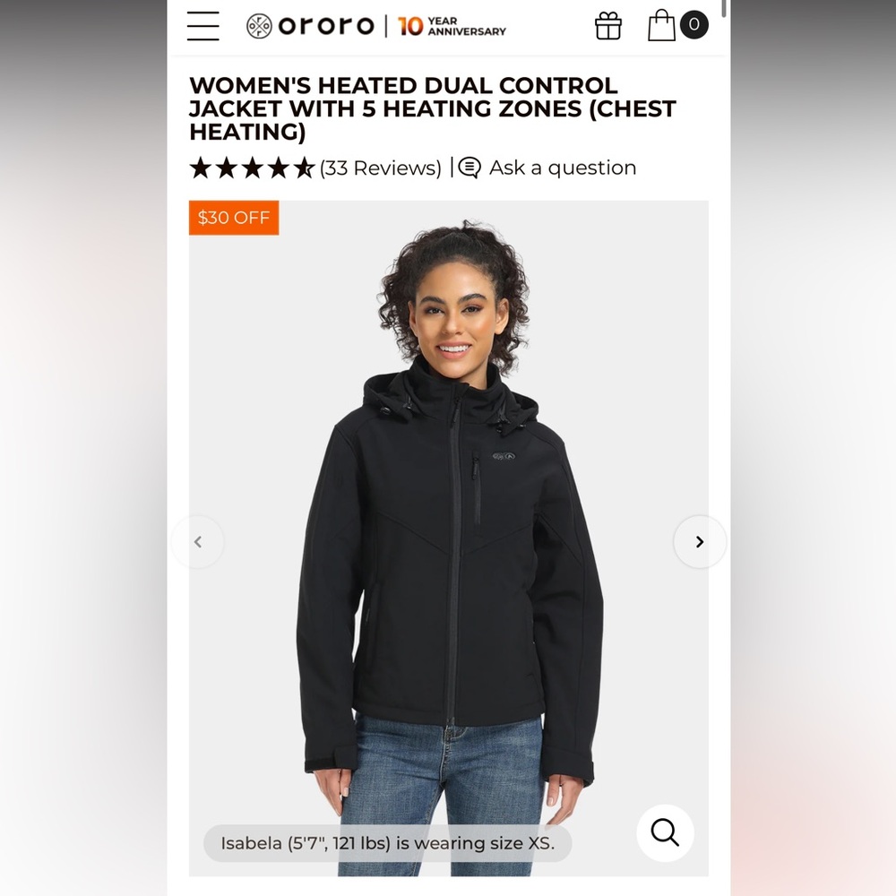 Women's Heated Dual Control Black Jacket